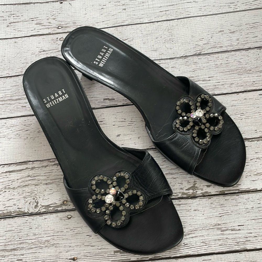Stuart Weitzman Embellished Kitten Heels - image 1